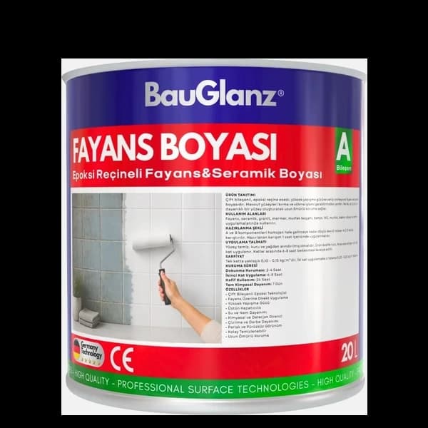 BauGlanz epoksi reçineli fayans ve seramik boyası ürün ambalajı
