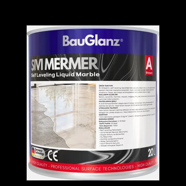 BauGlanz Sıvı Mermer self leveling liquid marble ürün ambalajı